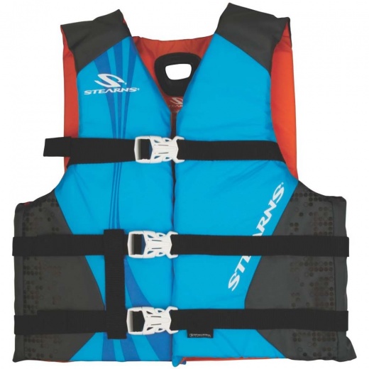 STEARNS Antimicrobial Nylon Vest Life Jacket for Kids - 30-50Lbs - Blue