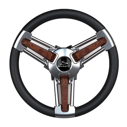 Schmitt Marine Burano Wheel 14" 3/4" Tapered Shaft Burl Polyurethane