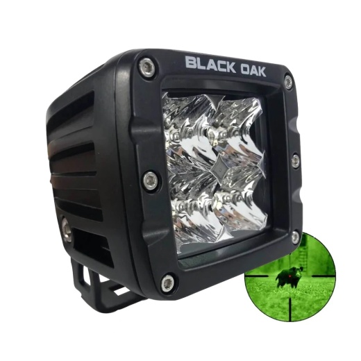 Black Oak Pro Series 3.0 2" 940Nm Infrared Pod Light - Flood Optics - Black Housing
