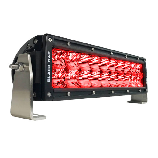 Black Oak 10" Red Led Predator Hunting Light Bar - Combo Optics - Black Housing - Pro Series 3.0