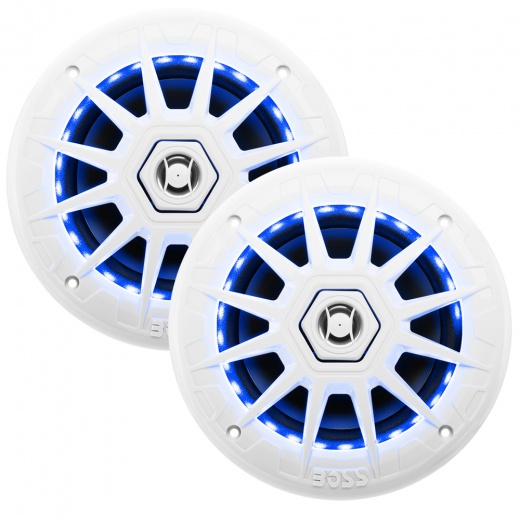 Boss Audio 6.5 MRGB65 Speakers w/RGB Lighting - White - 200W