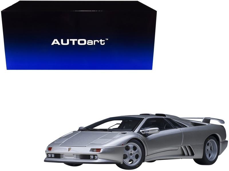 Lamborghini Diablo Se30 Jota Titanio Silver Metallic 1/18 Model Car By Autoart