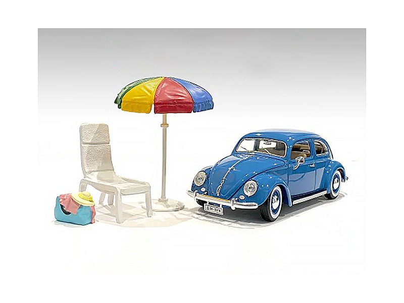 "Beach Girls" Accessories (Beach Chair And Beach Umbrella And Duffle Bag) For 1/24 Scale Models By American Diorama