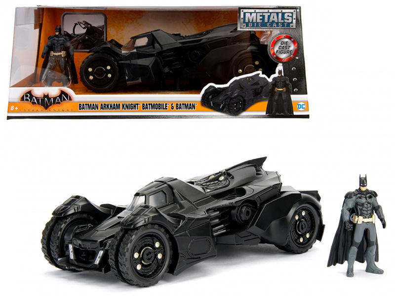 Arkham Knight Batmobile With Batman Diecast Figure 1/24 Diecast Model Car By Jada