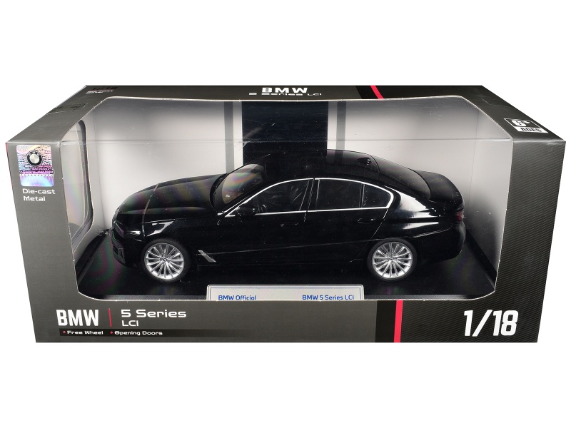 Bmw 5 Series Lci Black Metallic With Moonroof 1/18 Diecast Model Car By Heimanba