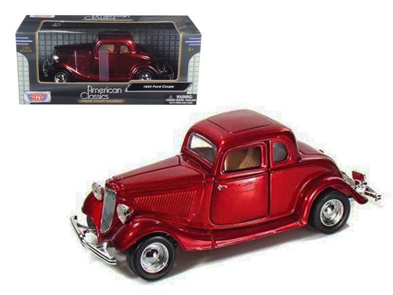 1934 Ford Coupe Red 1/24 Diecast Model Car By Motormax