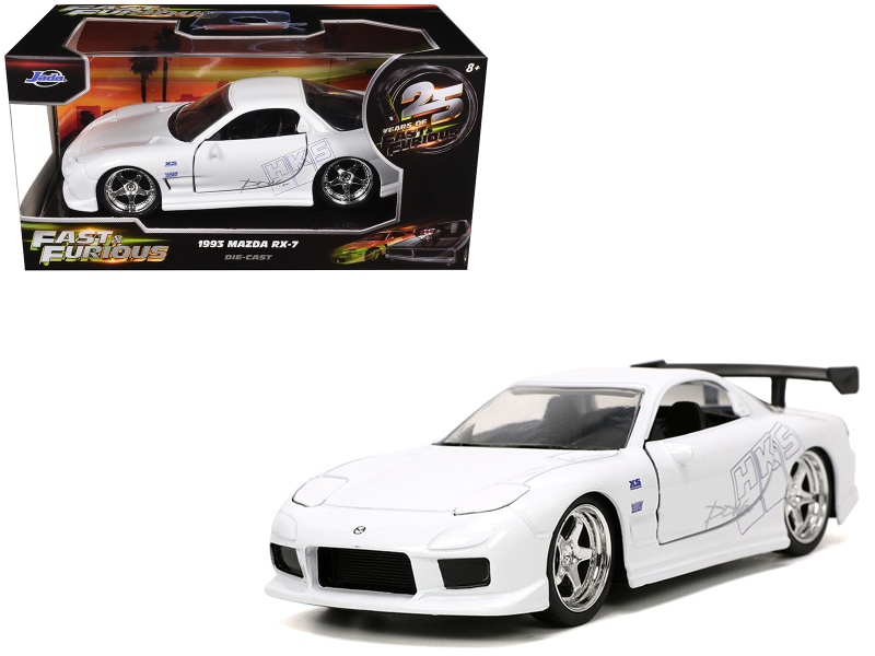 1993 Mazda RX-7 HKS White 1/32 Diecast Model Car