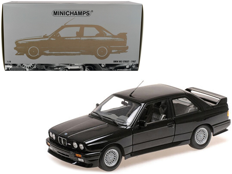 1987 Bmw M3 Street Black Metallic 1/18 Diecast Model Car By Minichamps