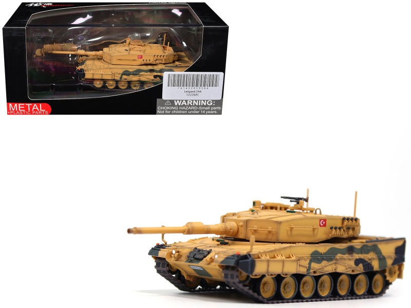 Leopard 2A4 Main Battle Tank "Desert Camouflage 2Nd Cavalry Armored Brigade Turkey-Syrian Border" (2016) Turkish Army "Armor Premium" Series 1/72 Diecast Model By Panzerkampf
