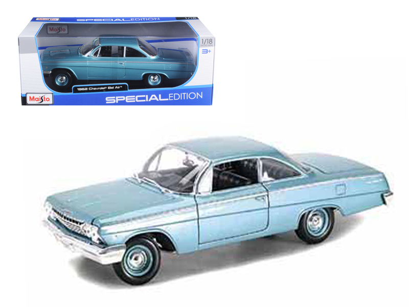 1962 Chevrolet Bel Air Turquoise 1/18 Diecast Model Car By Maisto