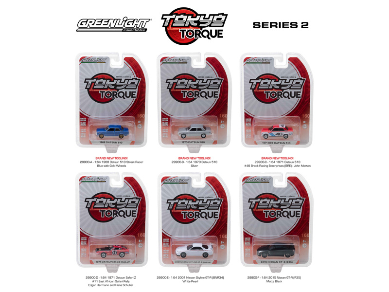 Tokyo Torque Series Release 2 Set Of 6Pcs 1/64 Diecast Model Cars By Greenlight