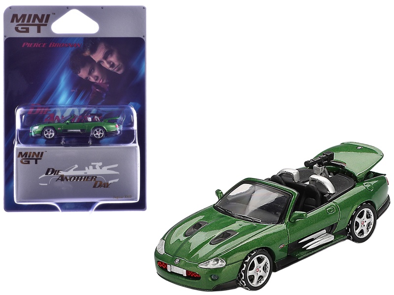 Jaguar Xkr Green Metallic 007 James Bond "Die Another Day" (2002) Movie Limited Edition 1/64 Diecast Model Car By Mini Gt