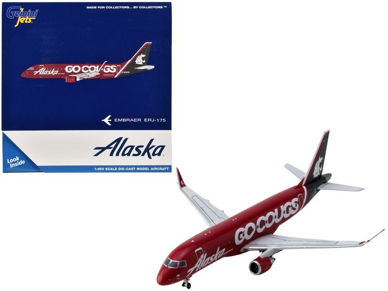 Embraer Erj-175 Commercial Aircraft Diecast Model - Alaska Airlines/Horizon - Washington State Cougars (N661QX)
