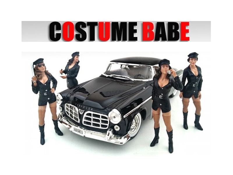 "Costume Babes" 4 Piece Figure Set For 1:18 Scale Models By American Diorama