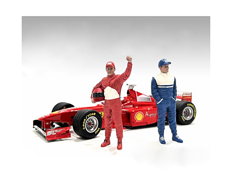 "Racing Legends" 90'S Set Of 2 Diecast Figures For 1/43 Scale Models By American Diorama