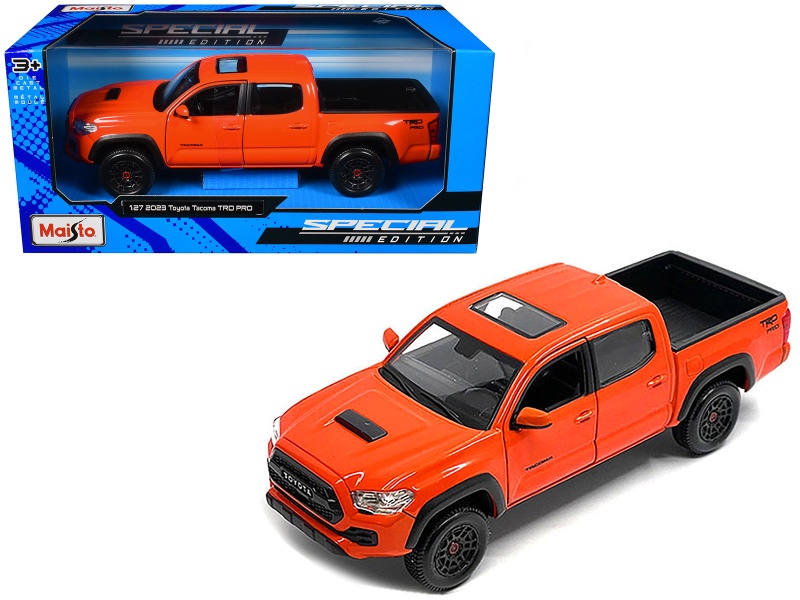 2023 Toyota Tacoma TRD Pro Pickup Truck Solar Octane Orange with Sunroof Special Edition Diecast Model Car - Maisto