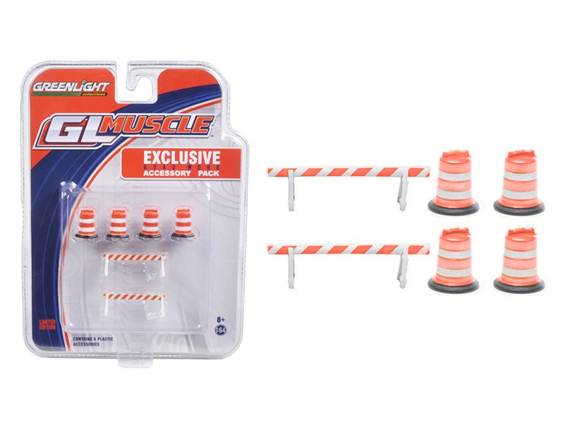 Greenlight Muscle Road Work Accessory Pack 6Pc Set For 1/64 Scale Models By Greenlight