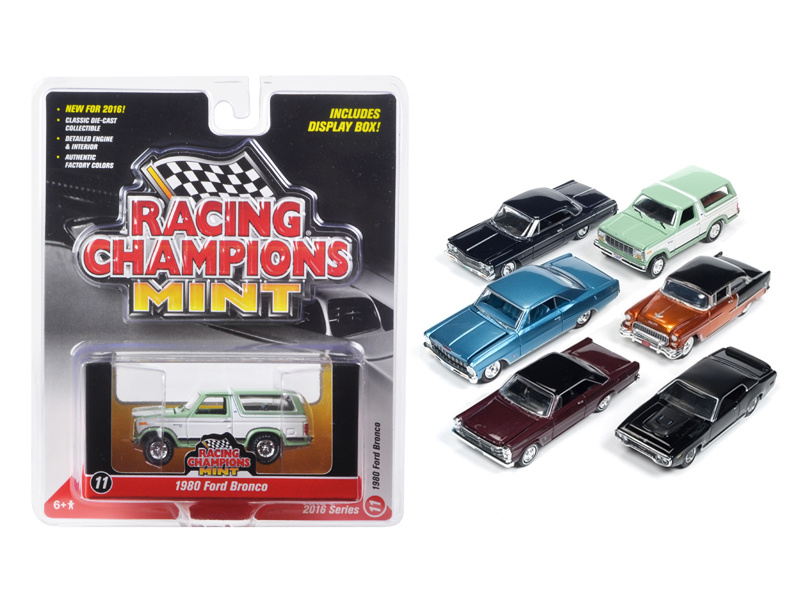 Mint Release 2 Set D Set Of 6 Cars 1/64 Diecast Model Cars By Racing Champions