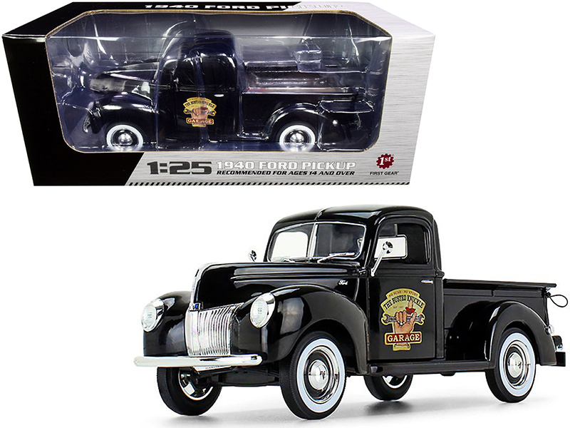 1940 Ford Pickup Truck Black "The Busted Knuckle Garage" 1/25 Diecast Model Car By First Gear