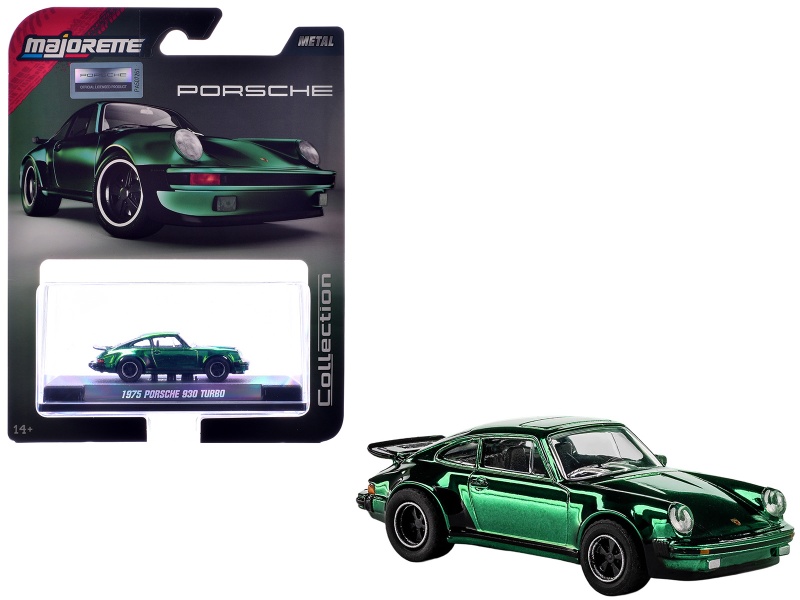 1975 Porsche 930 Turbo Green Metallic 1/64 Diecast Model Car