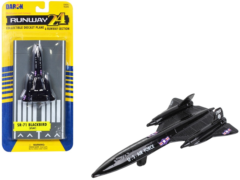 Lockheed SR-71 Blackbird Aircraft Diecast Model with Runway Section by Runway24