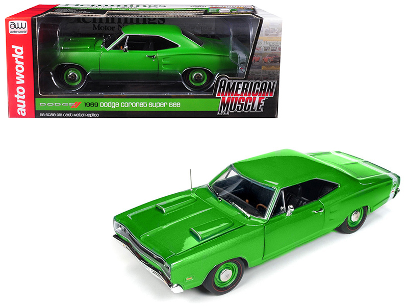 1969 Dodge Coronet Super Bee Green "Hemmings Muscle Machines" Magazine Limited Edition To 1002 Pieces Worldwide 1/18 Diecast Model Car By Autoworld