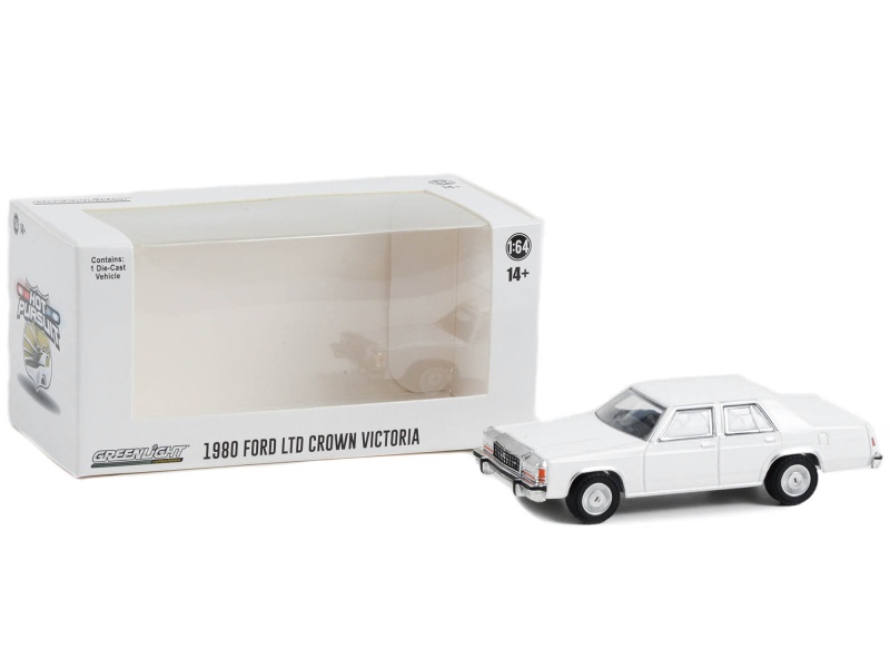 1980-1991 Ford Ltd Crown Victoria Police White "Hot Pursuit" "Hobby Exclusive" Series 1/64 Diecast Model Car By Greenlight