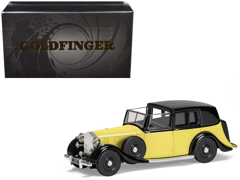 Rolls Royce Phantom Iii Sedanca De Ville Yellow With Black Top James Bond 007 "Goldfinger" (1964) Movie Diecast Model By Corgi