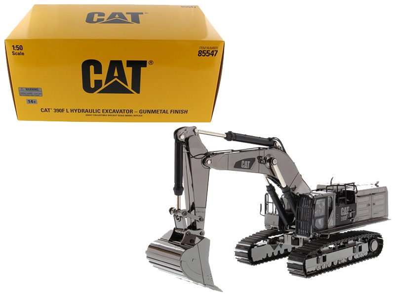 Cat Caterpillar 390F L Hydraulic Tracked Excavator Gunmetal "Commemorative Series" 1/50 Diecast Model By Diecast Masters
