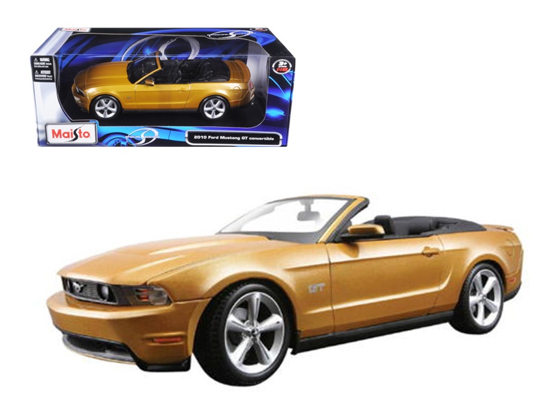 2010 Ford Mustang Convertible Gold 1/18 Diecast Model Car By Maisto