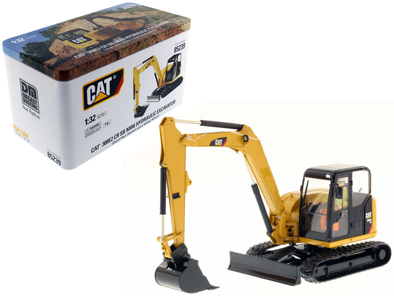 Cat Caterpillar 308E2 Cr Sb Mini Hydraulic Excavator With Working Tools And Operator "High Line Series" 1/32 Diecast Model By Diecast Masters