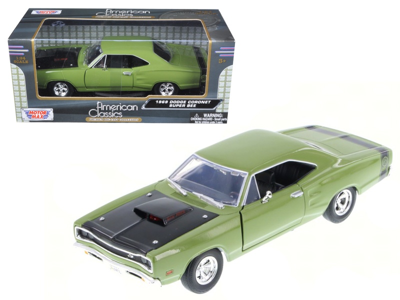 1969 Dodge Coronet Super Bee Green 1/24 Diecast Model Car By Motormax