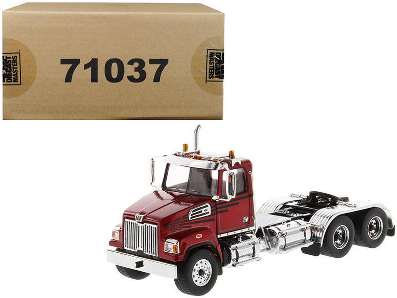 Western Star 4700 Sf Tandem Day Cab Tractor Metallic Red 1/50 Diecast Model By Diecast Masters