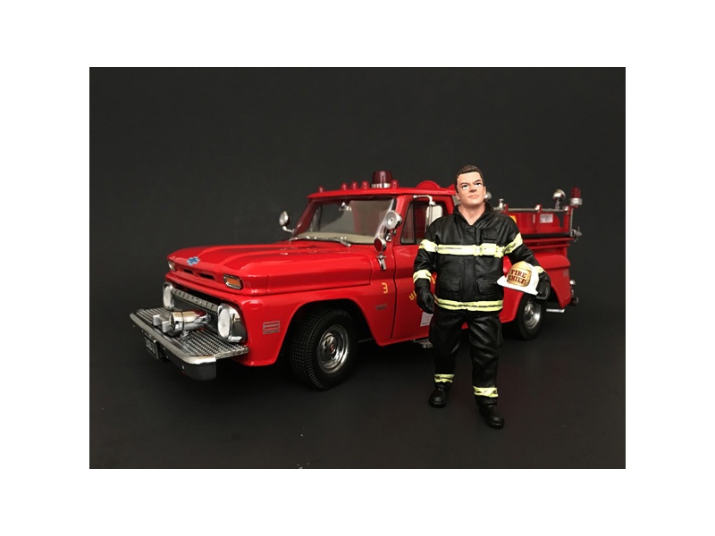 Firefighter Fire Chief Figurine / Figure For 1:18 Models By American Diorama