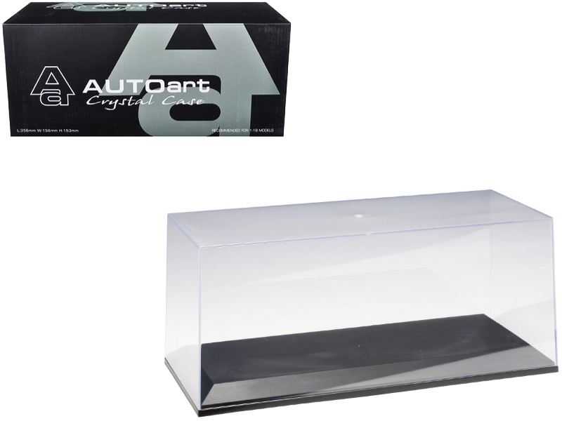 Collectible Display Show Case For 1/18-1/24 Scale Model Cars With Black Plastic Base By Autoart
