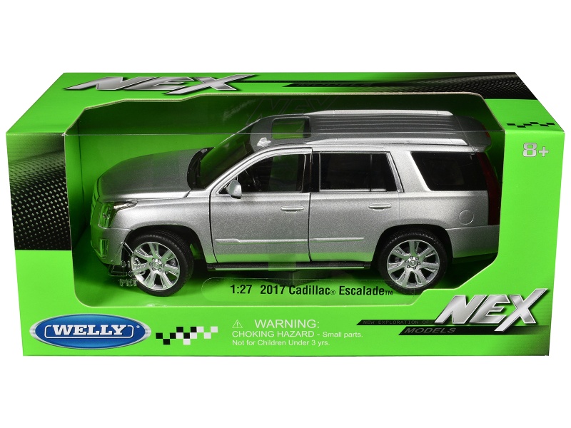 2017 Cadillac Escalade Diecast Model Car - Silver Metallic 1/24-1/27 by Welly