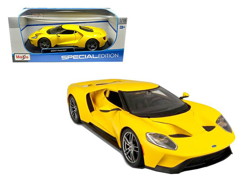 2017 Ford Gt Yellow 1/18 Diecast Model Car By Maisto
