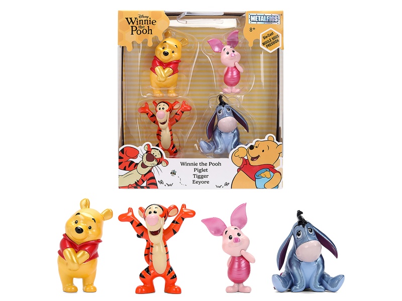 Set of 4 Winnie the Pooh Metalfigs Diecast Figures by Jada