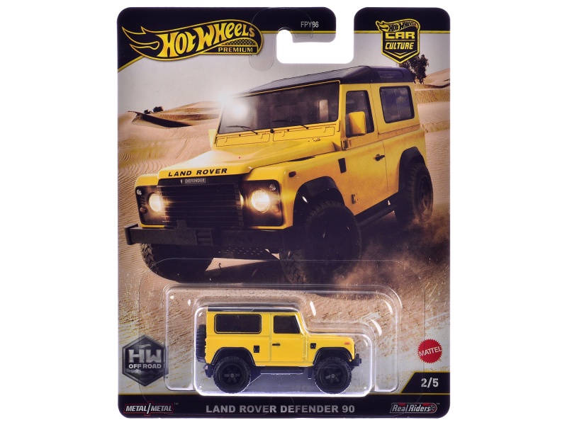 Land Rover Defender 90 Yellow With Black Top "Hw Off Road" Series Diecast Model Car By Hot Wheels