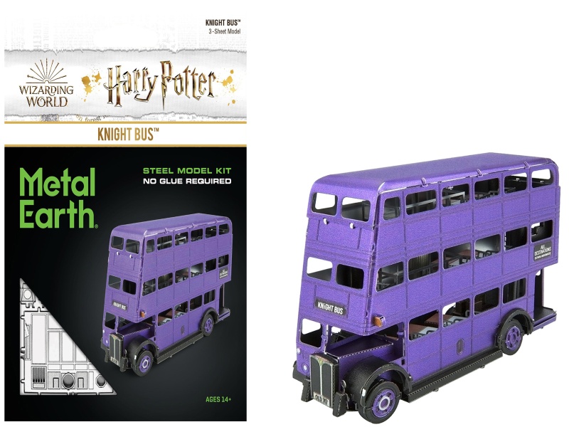 Model Kit Knight Bus Purple "Harry Potter And The Prisoner Of Azkaban" (2004) Movie (Moderate Difficulty) Steel Model By Metal Earth