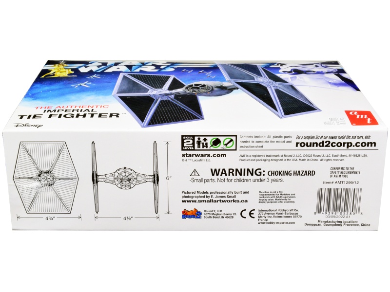 Skill 2 Model Kit Imperial Tie Fighter "Star Wars" (1977) Movie Model By Amt