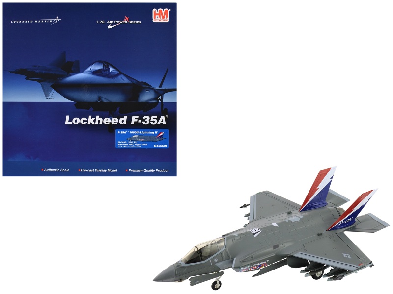 Lockheed Martin F-35A Lightning Ii Aircraft "22-5696 1000Th Lightning Ii 176Th Fs Wisconsin Ang" (2004) United States Air Force "Air Power Series" 1/72 Diecast Model By Hobby Master