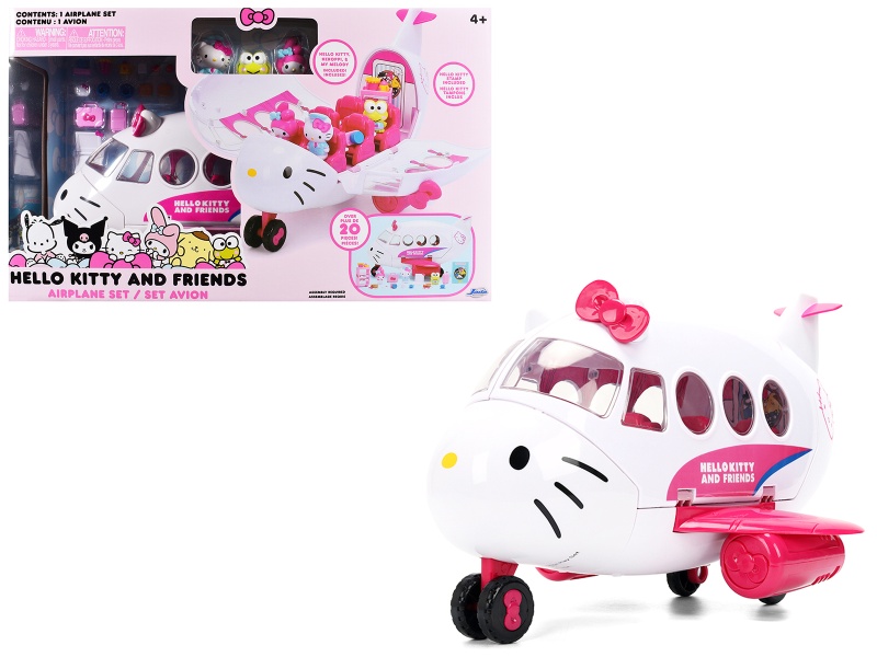 "Hello Kitty And Friends" Airplane Set With 3 Figures Model By Jada