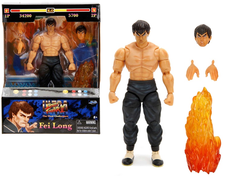 Fei Long 6" Moveable Figure with Accessories and Alternate Head and Hands - Ultra Street Fighter II: The Final Challengers