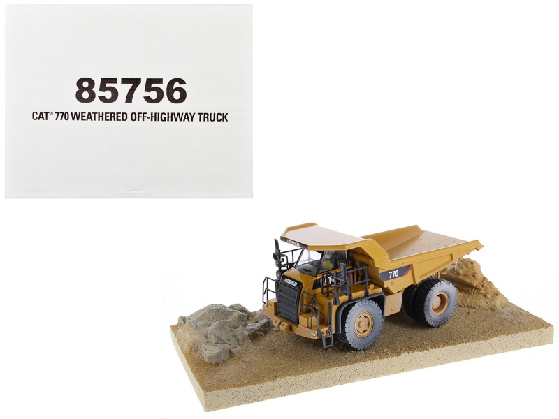 CAT Caterpillar 770 Off-Highway Truck Yellow (Weathered) Diecast Model