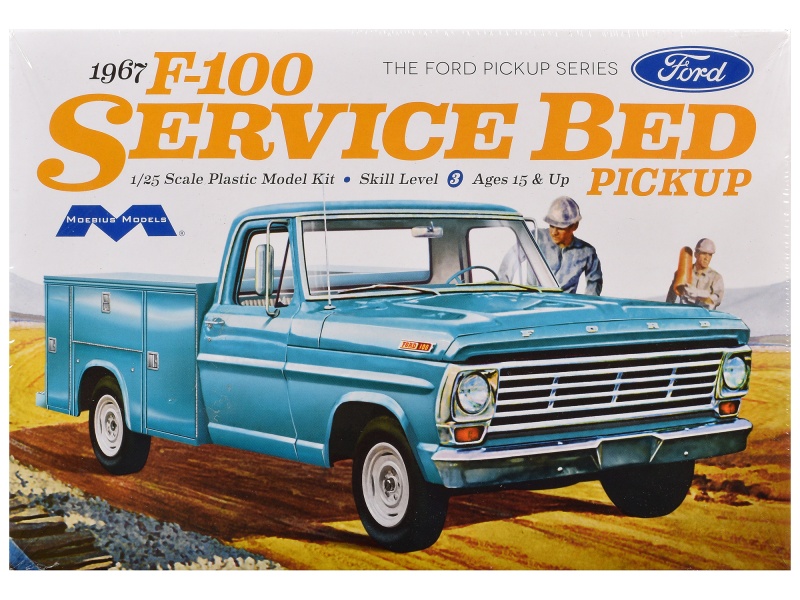 Skill 3 Model Kit 1967 Ford F100 Service Bed Pickup Truck 1/25 Scale Model By Moebius