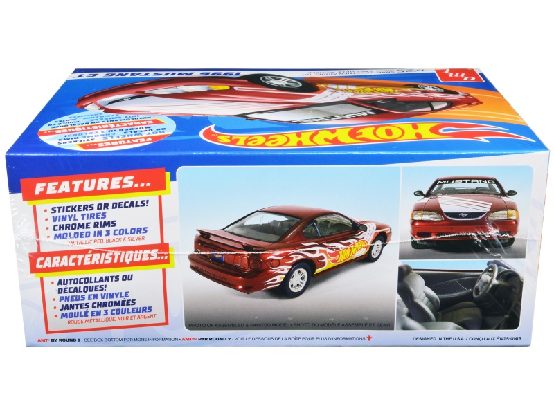 Skill 1 Snap Model Kit 1996 Ford Mustang Gt "Hot Wheels" 1/25 Scale Model By Amt