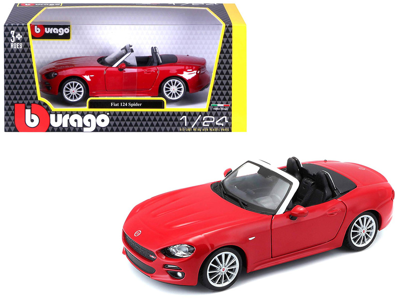 Fiat 124 Spider Coupe Red 1/24 Diecast Model Car By Bburago