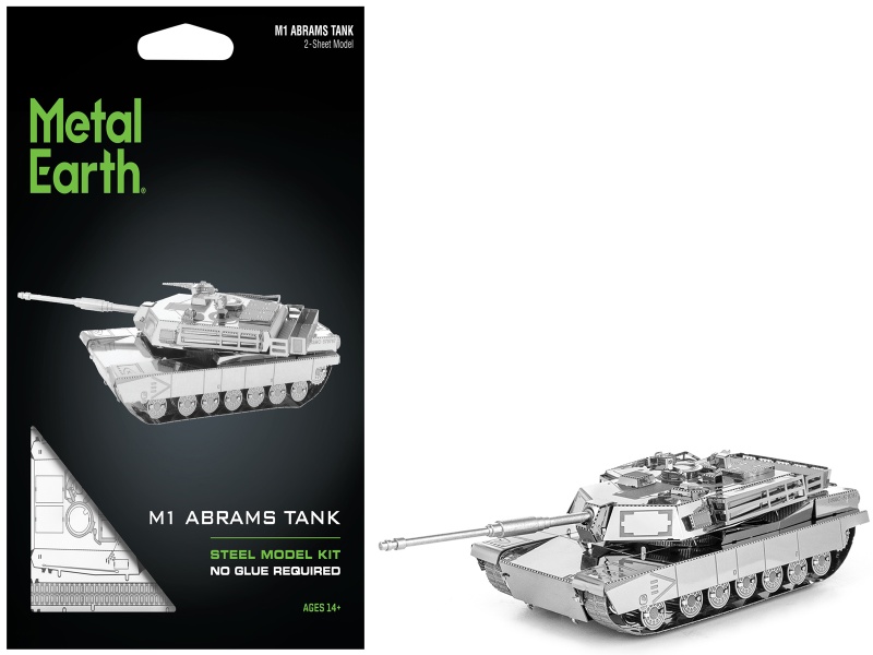 Model Kit American M1 Abrams Tank (Moderate Difficulty) Steel Model By Metal Earth