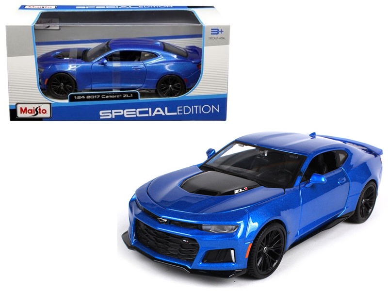 2017 Chevrolet Camaro Zl1 Blue Metallic 1/24 Diecast Model Car By Maisto